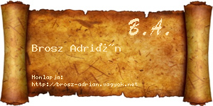 Brosz Adrián névjegykártya