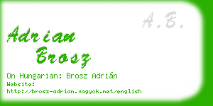 adrian brosz business card